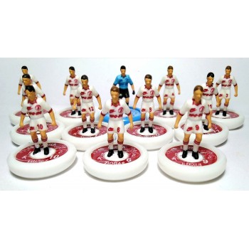 Subbuteo Andrew Table Soccer Larissa 1987-88 away kit Greek Champions on WSB Professional bases